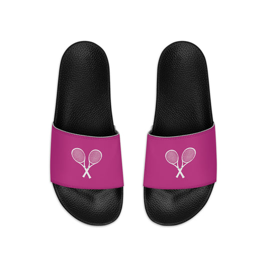 Tennis Racket Women's Slide Sandals - Pink (WS-T-DPWR)
