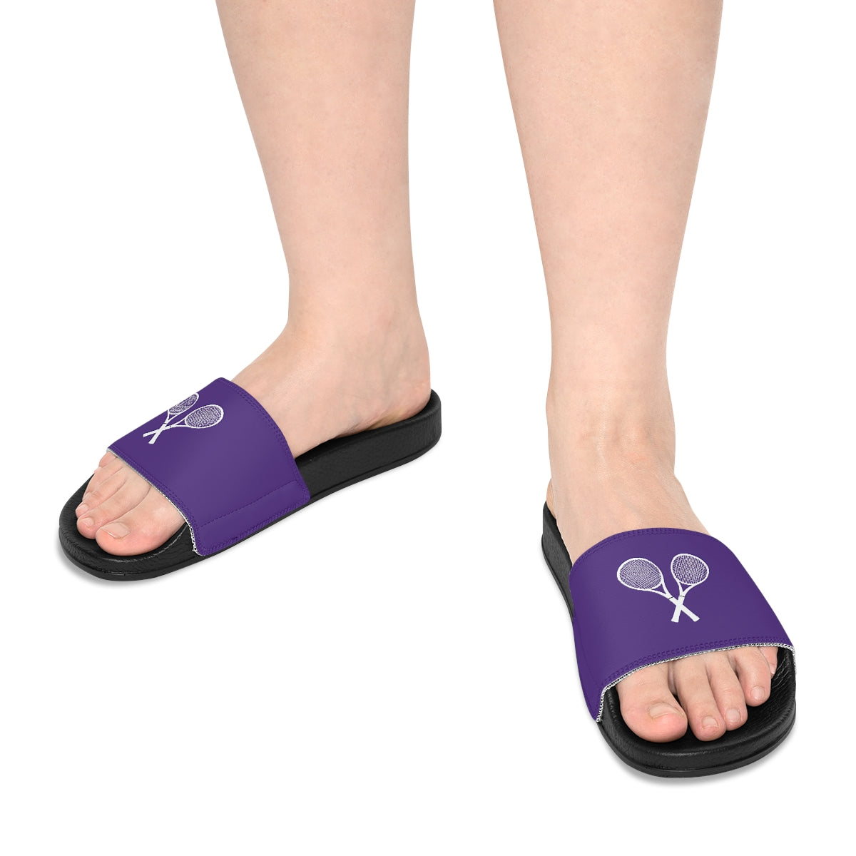 Tennis Racket Women's Slide Sandals - Purple (WS-T-PWR)