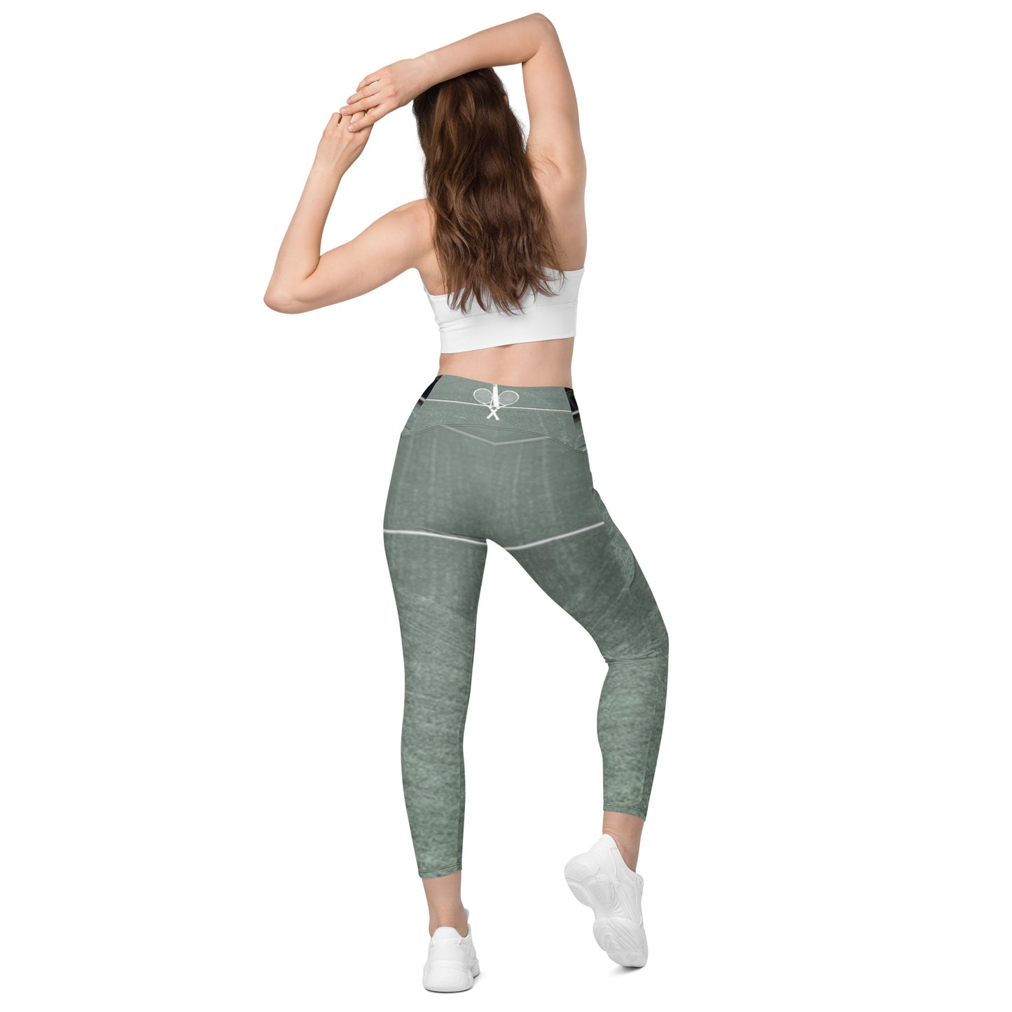 Tennis crossover leggings with pockets