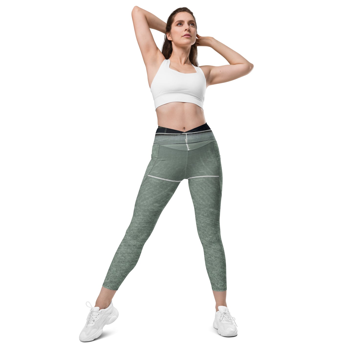 Tennis crossover leggings with pockets