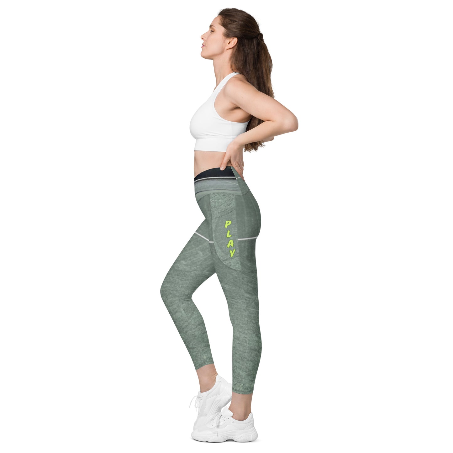 Tennis crossover leggings with pockets