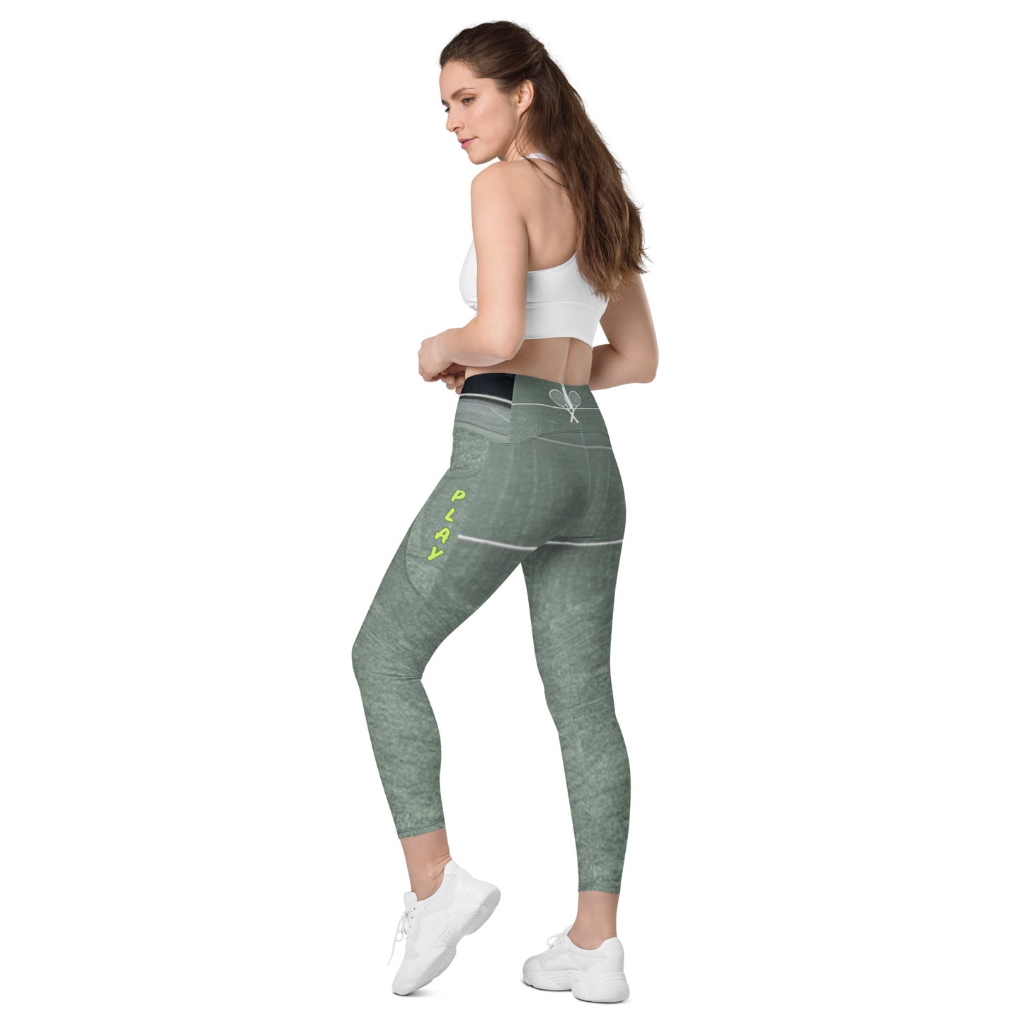 Tennis crossover leggings with pockets