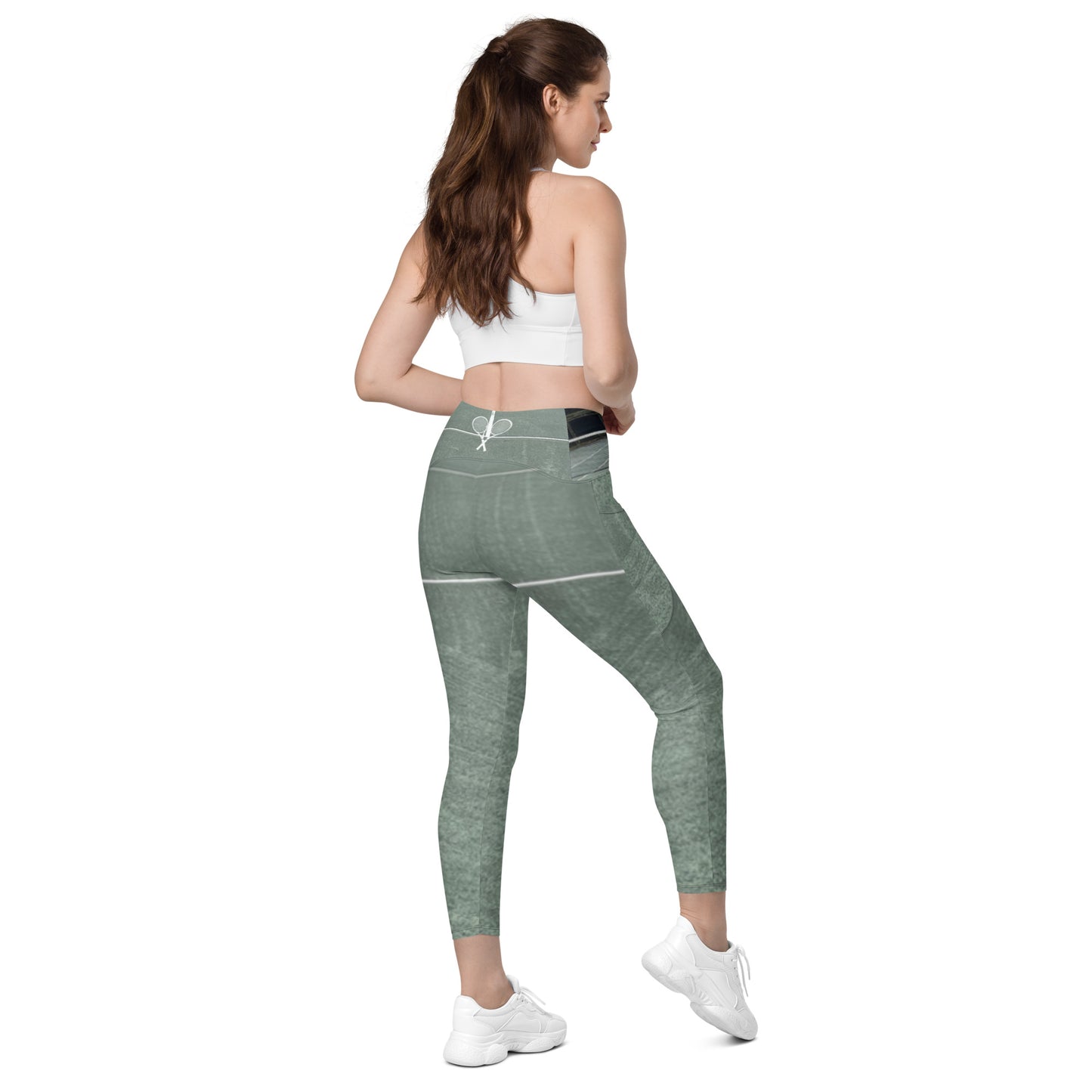 Tennis crossover leggings with pockets