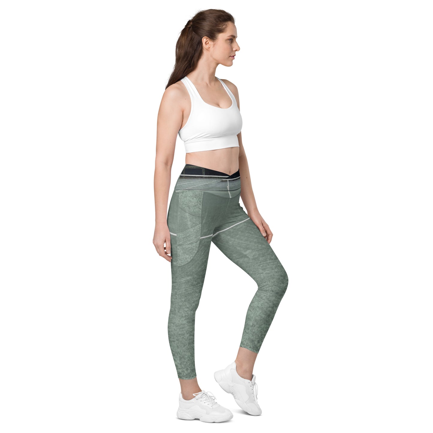 Tennis crossover leggings with pockets