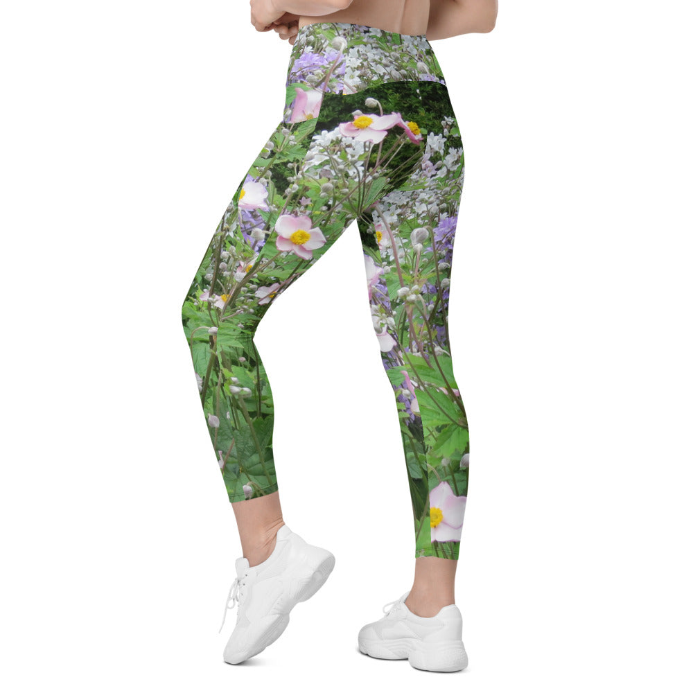 Glamis Castle Flowers Leggings with Pockets