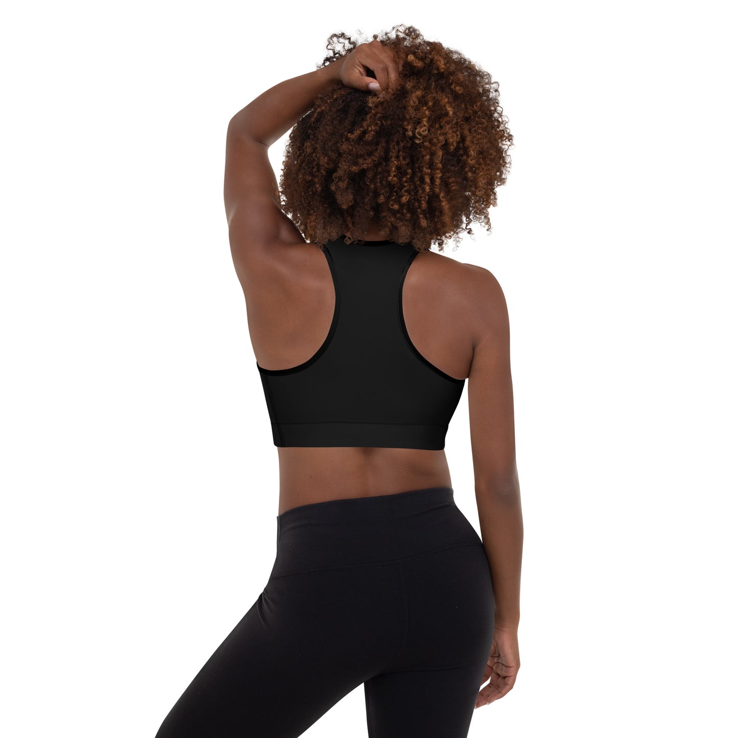 Tennis Racket Sports Bra - Black