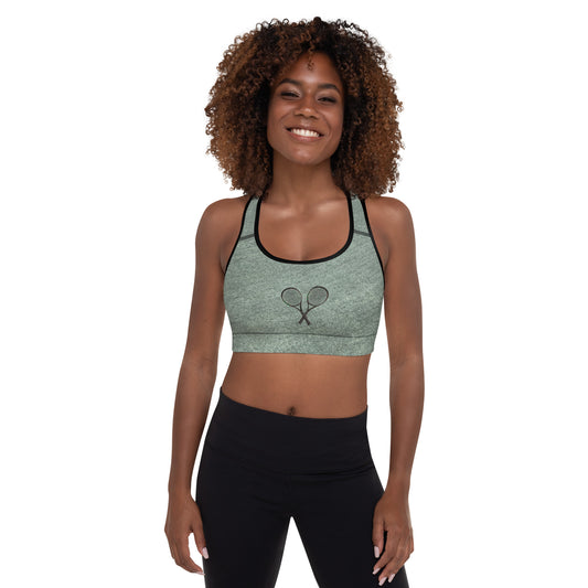 Tennis Racket Sports Bra - Clay/Black Racket