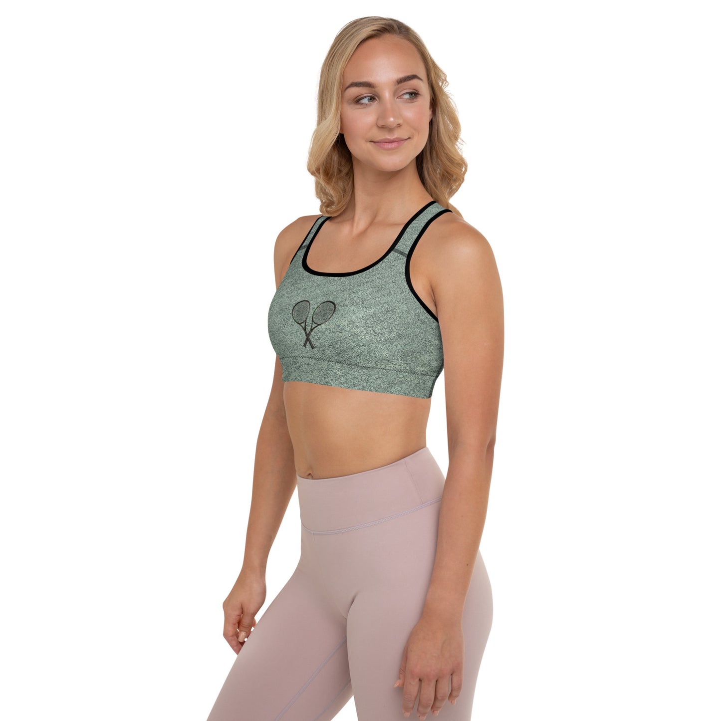 Tennis Racket Sports Bra - Clay/Black Racket