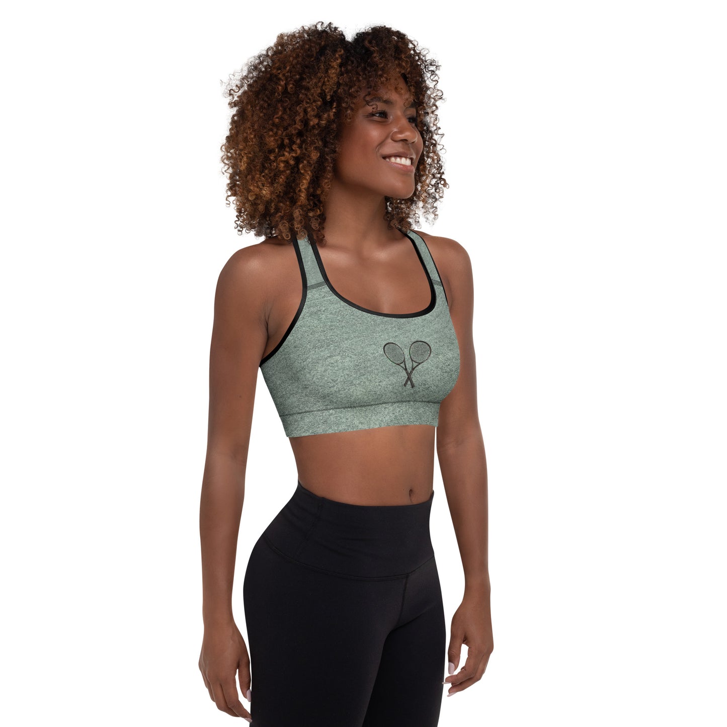 Tennis Racket Sports Bra - Clay/Black Racket