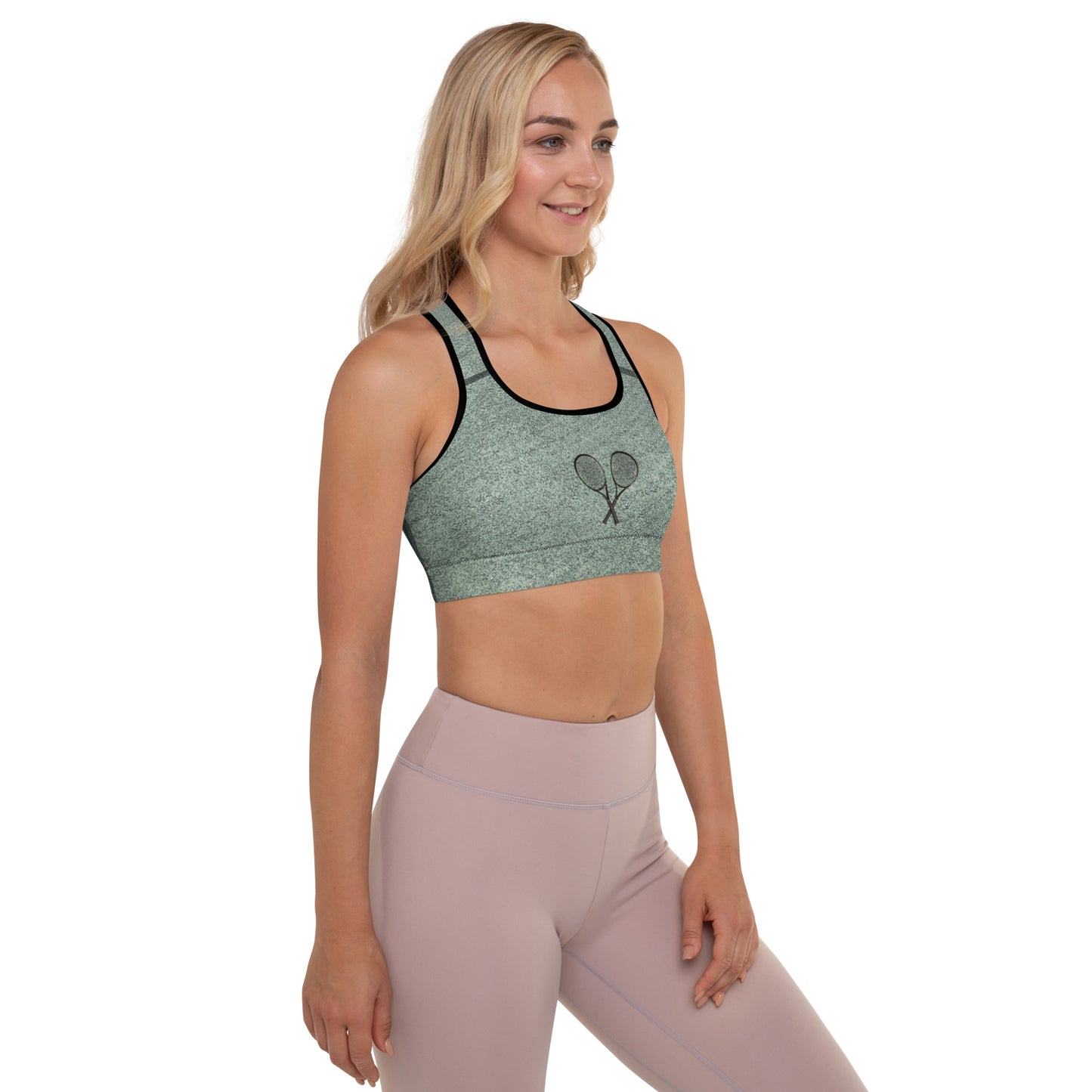 Tennis Racket Sports Bra - Clay/Black Racket