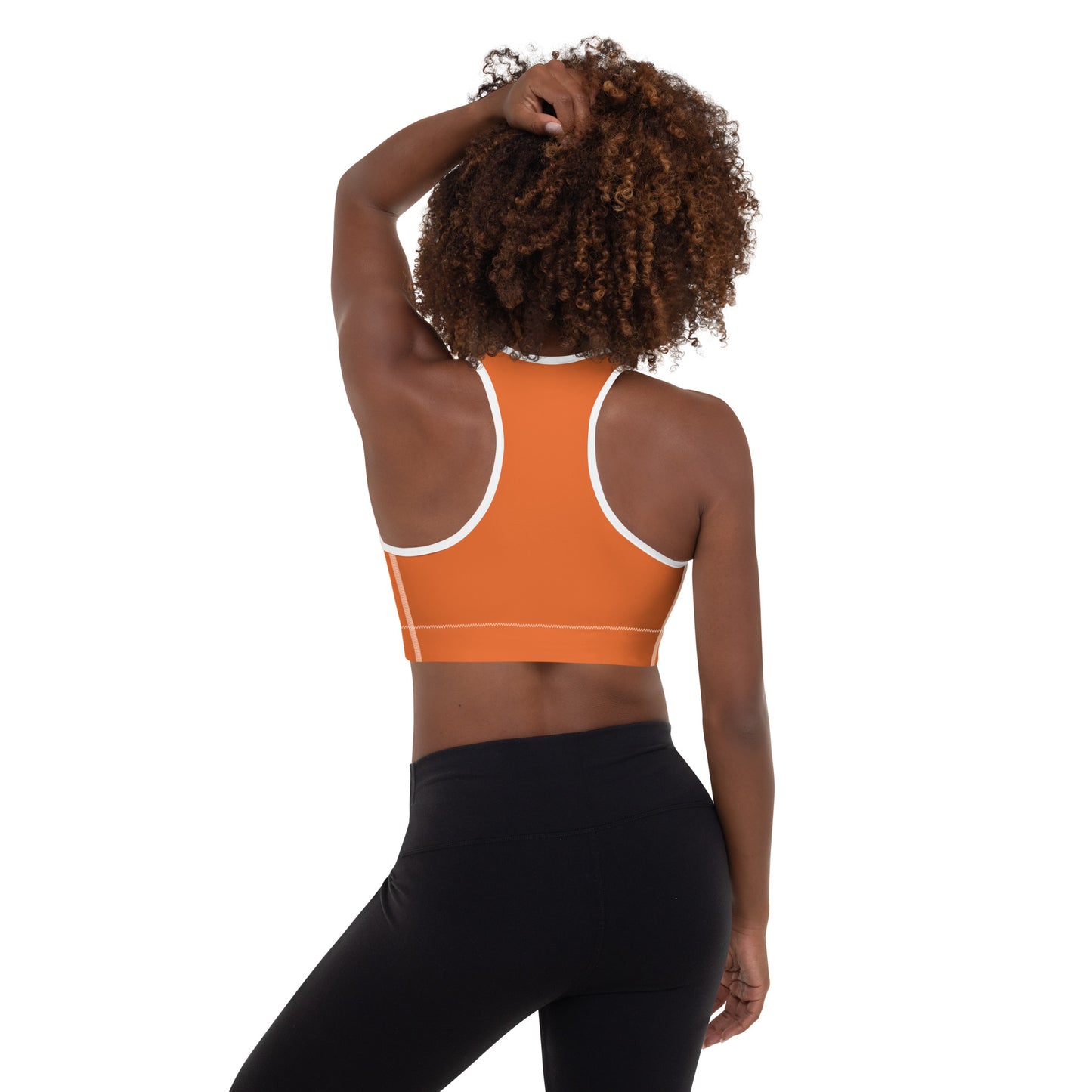 Tennis Racket Sports Bra - Orange