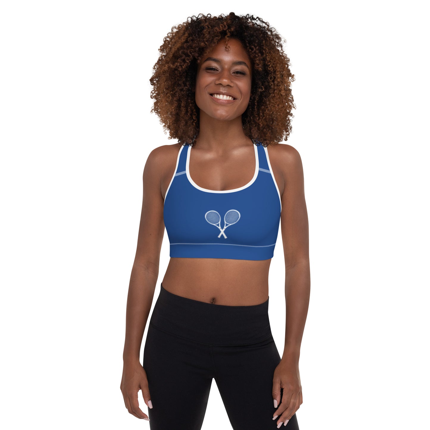 Tennis Racket Sports Bra - Dk Blue