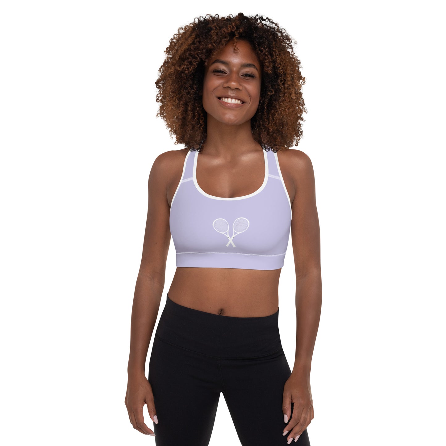 Tennis Racket Sports Bra - Lavender