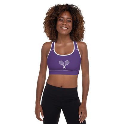 Tennis Racket Sports Bra - Purple