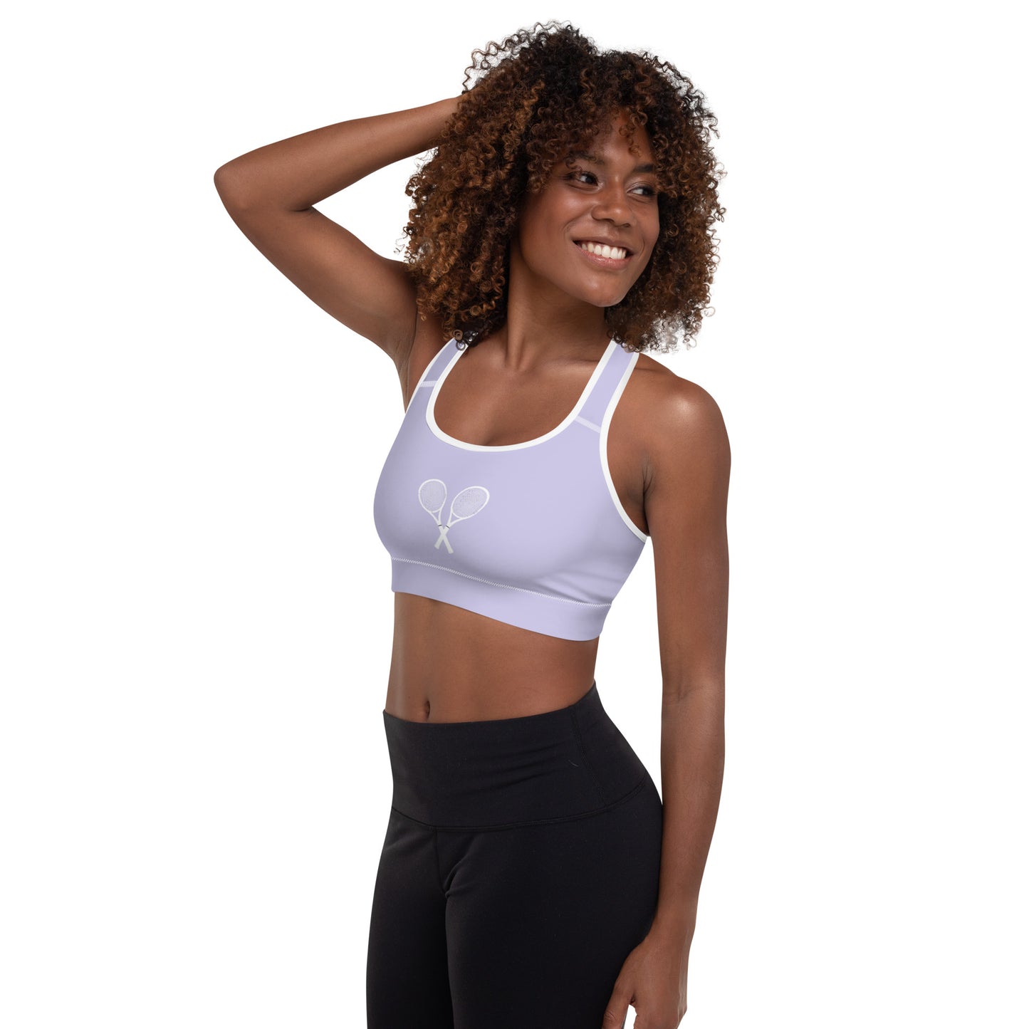 Tennis Racket Sports Bra - Lavender