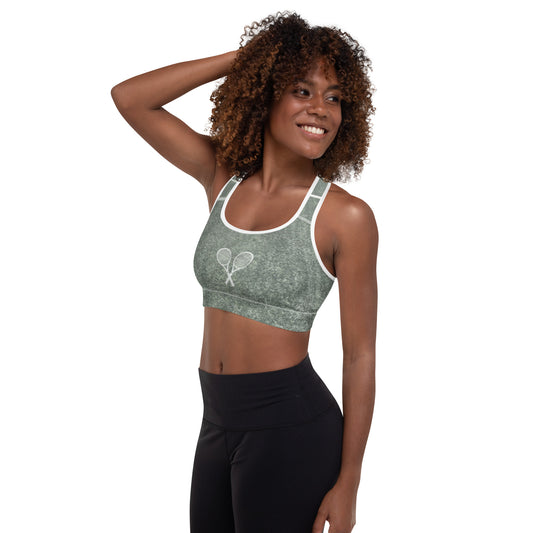 Tennis Racket Sports Bra - Clay/White Racket