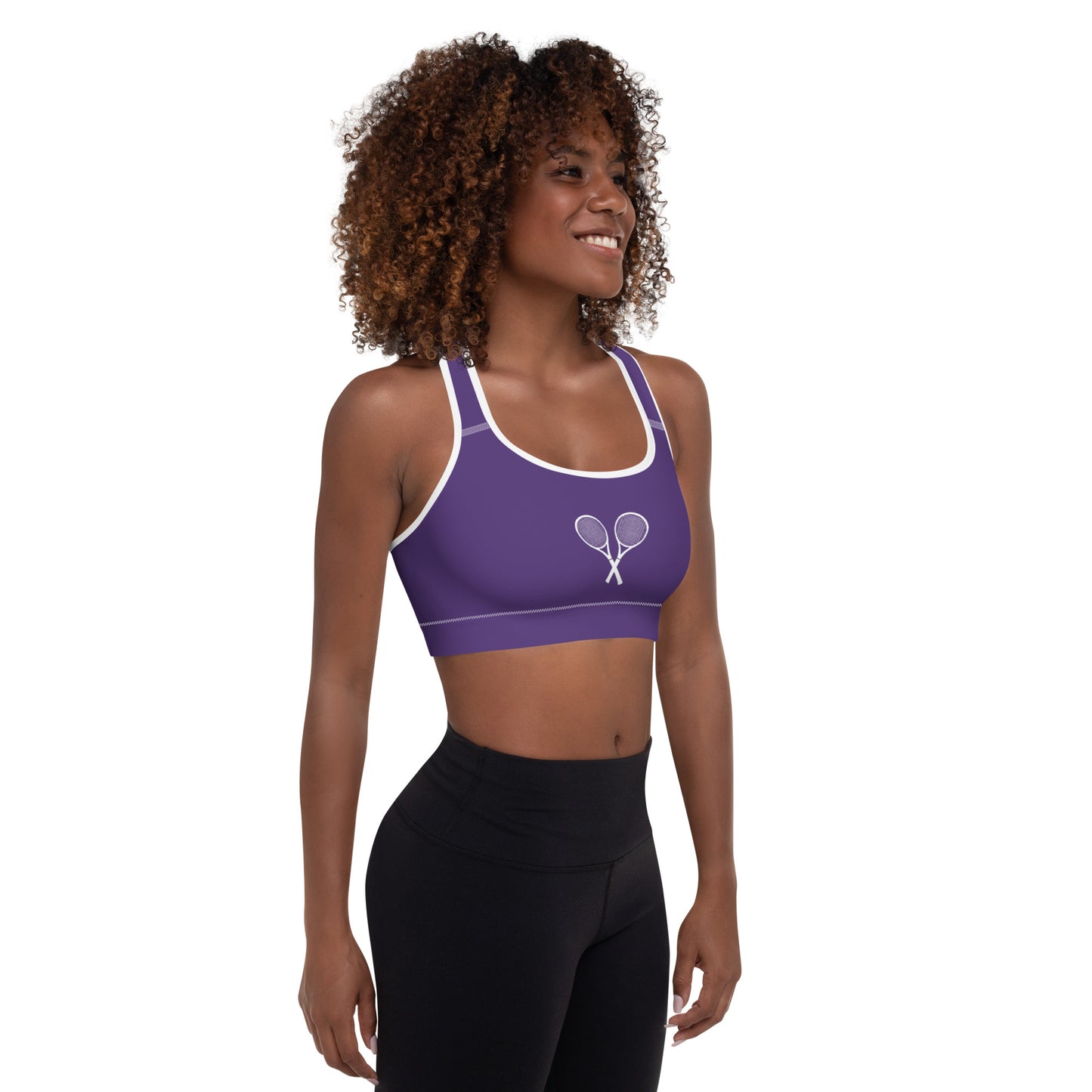 Tennis Racket Sports Bra - Purple