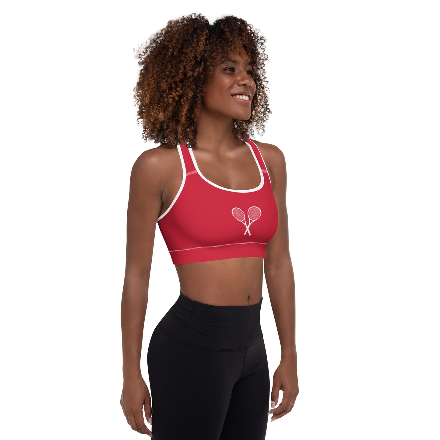 Tennis Racket Sports Bra - Red