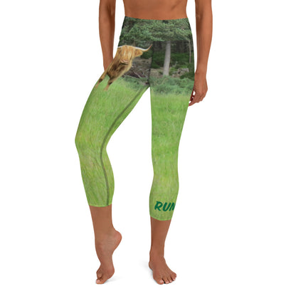 Highland Bull Run Yoga Capri Leggings