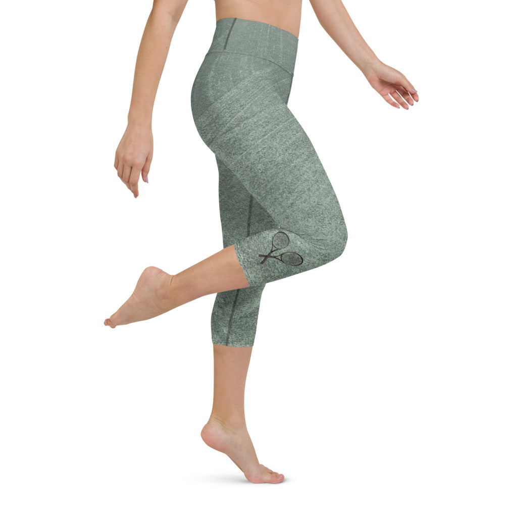 Tennis Clay/Rackets Yoga Capri Leggings