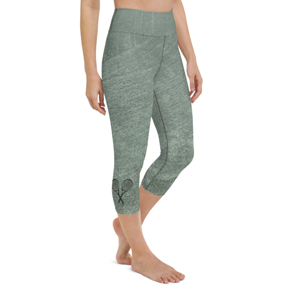 Tennis Clay/Rackets Yoga Capri Leggings