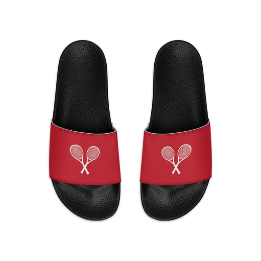 Tennis Racket Women's Slide Sandals - Dk Red (WS-T-DRWR)