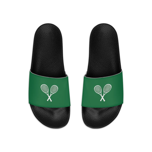Tennis Racket Women's Slide Sandals - Green (WS-T-DGWR)