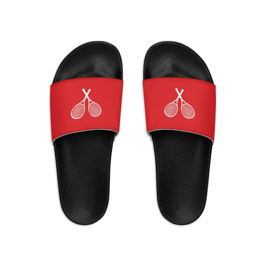 Tennis Racket Women's Slide Sandals - Red (WS-T-RWR)