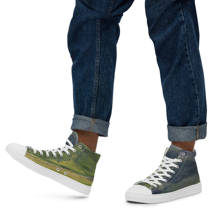 Highland Mountains Men’s high top canvas shoes